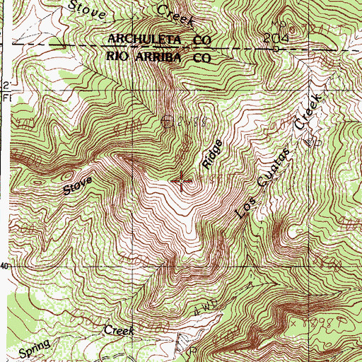 Topographic Map of Stove Ridge, NM