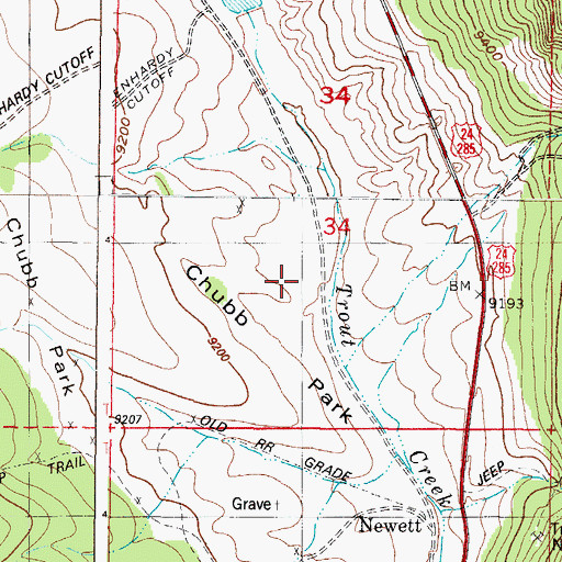 Topographic Map of Chubb Park, CO