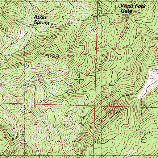 Topographic Map of Paiute Wilderness, AZ