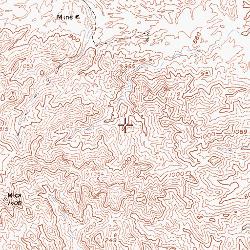 Topographic Map of Picacho Peak Wilderness, CA