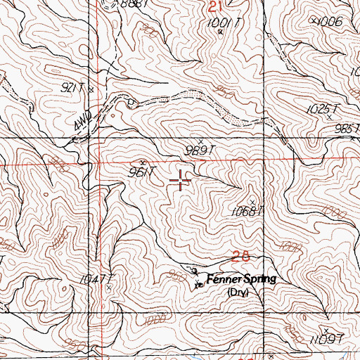 Topographic Map of Piute Mountains Wilderness, CA
