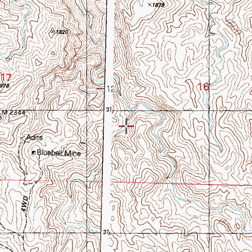 Topographic Map of Rawhide Mountains Wilderness, AZ