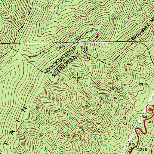 Topographic Map of Rich Hole Wilderness, VA