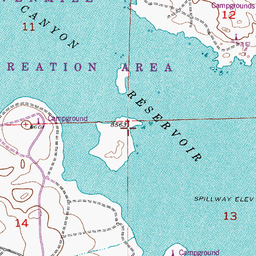 Topographic Map of Elevenmile Canyon Reservoir, CO