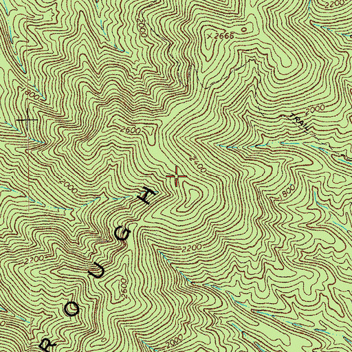 Topographic Map of Rough Mountain Wilderness, VA
