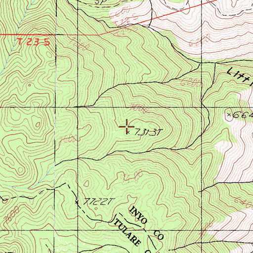 Topographic Map of Sacatar Trail Wilderness, CA
