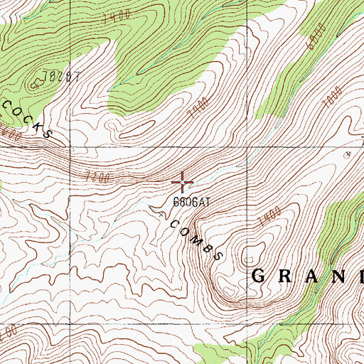 Topographic Map of Saddle Mountain Wilderness, AZ