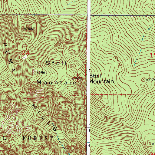 Topographic Map of Stoll Mountain, CO