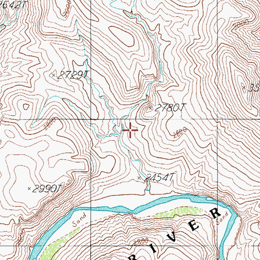 Topographic Map of Salt River Canyon Wilderness, AZ