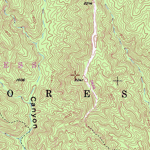 Topographic Map of San Mateo Canyon Wilderness, CA