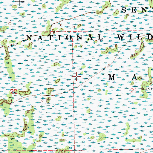Topographic Map of Seney Wilderness, MI