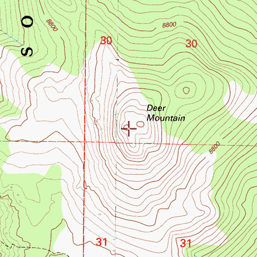 Topographic Map of South Sierra Wilderness, CA