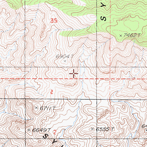 Topographic Map of Sylvania Mountains Wilderness, CA