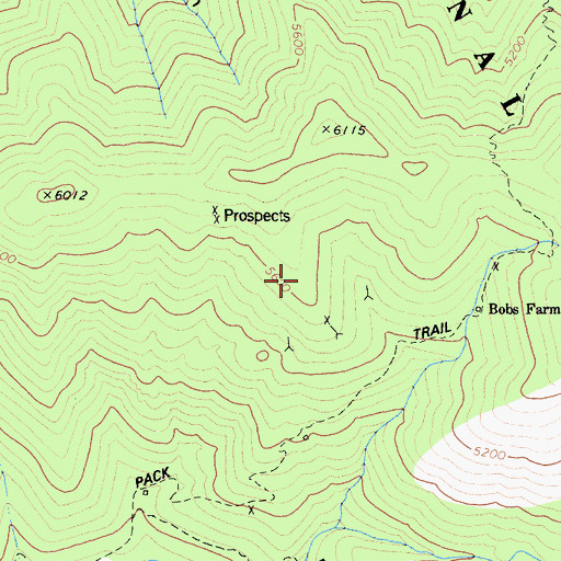 Topographic Map of Trinity Alps Wilderness, CA