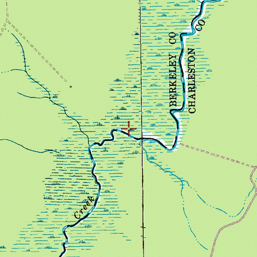 Topographic Map of Wambaw Creek Wilderness, SC