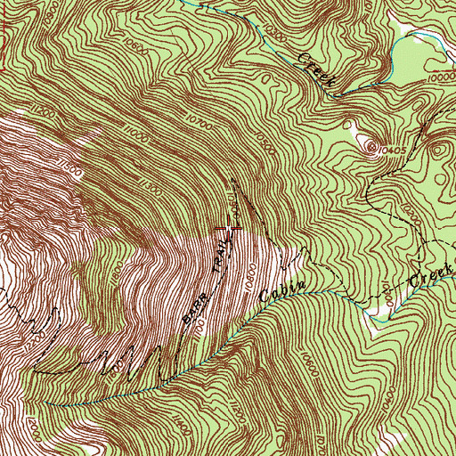 Topographic Map of Barr Trail, CO