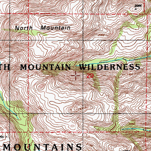Topographic Map of Wichita Mountains Wilderness (North Mountain Unit), OK