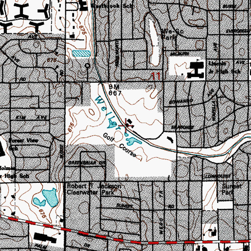 Topographic Map of Mount Prospect Golf Course, IL