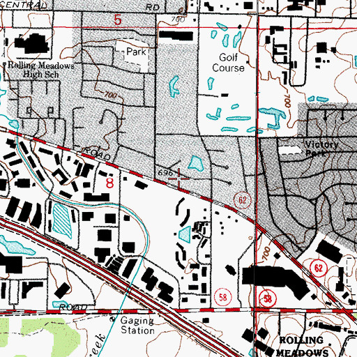 Topographic Map of Plaza Del Grato Shopping Center, IL