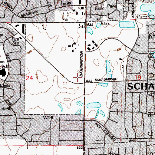 Topographic Map of Shops of Schaumburg Court Shopping Center, IL