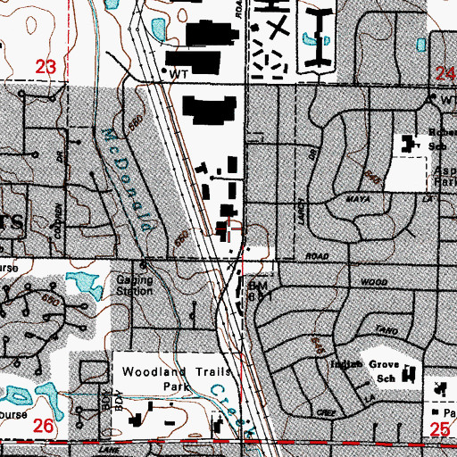 Topographic Map of South Point Shopping Center, IL