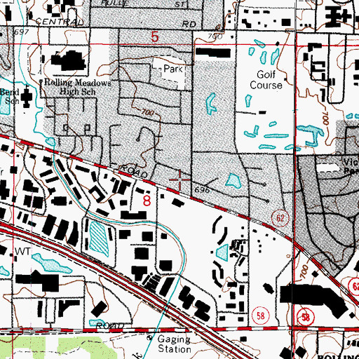 Topographic Map of Southland Shopping Center, IL