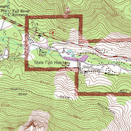 Topographic Map of Estes Valley Memorial Gardens, CO