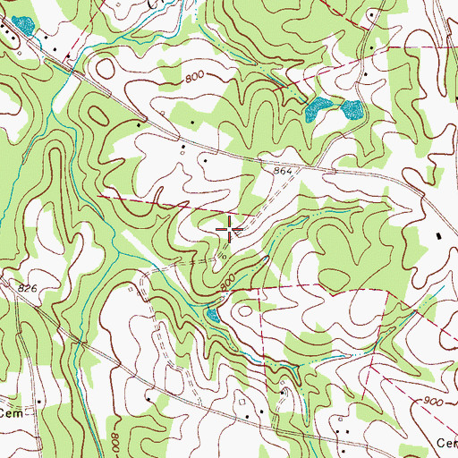 Topographic Map of McCraw Cemetery, NC