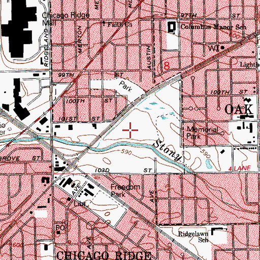 Topographic Map of Stony Creek Golf Course, IL