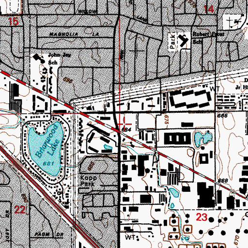 Topographic Map of United Plaza Shopping Center, IL