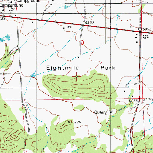 Topographic Map of Eightmile Park, CO
