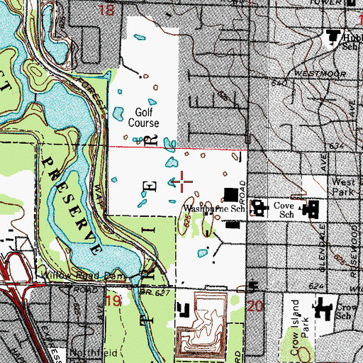 Topographic Map of Winnetka Golf Club, IL