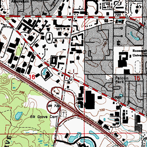 Topographic Map of Yaohan Plaza Shopping Center, IL