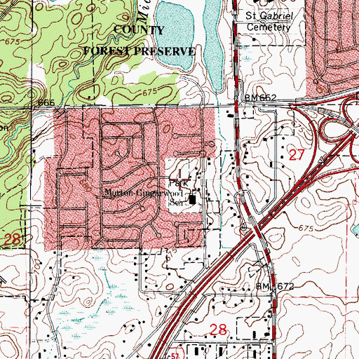 Topographic Map of Don Burns Park, IL