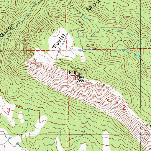 Topographic Map of Twin Mountain, CO