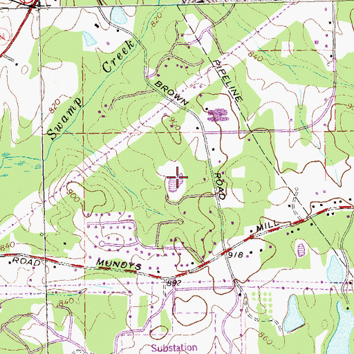 Topographic Map of Terrell Lake, GA