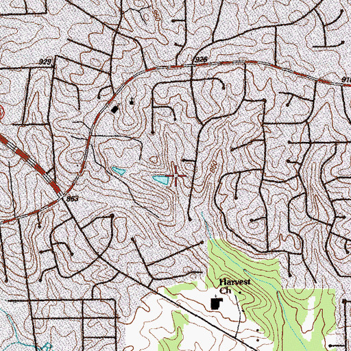 Topographic Map of Log Cabin Pond Brook, GA