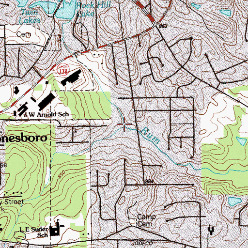 Topographic Map of Little Rum Creek, GA
