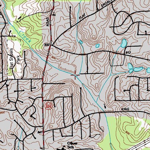 Topographic Map of Eagles Brook, GA