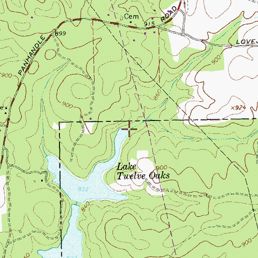 Topographic Map of Cougar Creek, GA
