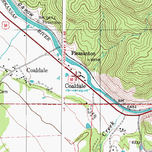 Topographic Map of Pleasanton, CO