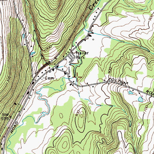 Topographic Map of Dell Bush Stream, NY