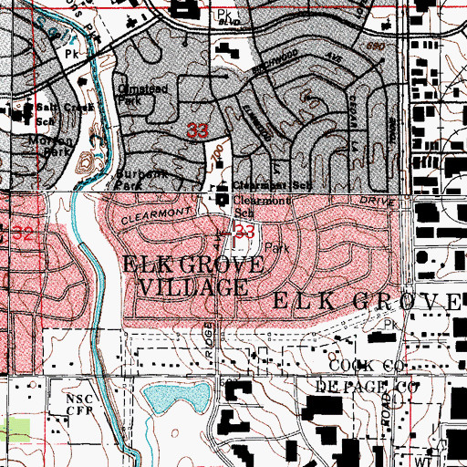 Topographic Map of Fairchild Park, IL