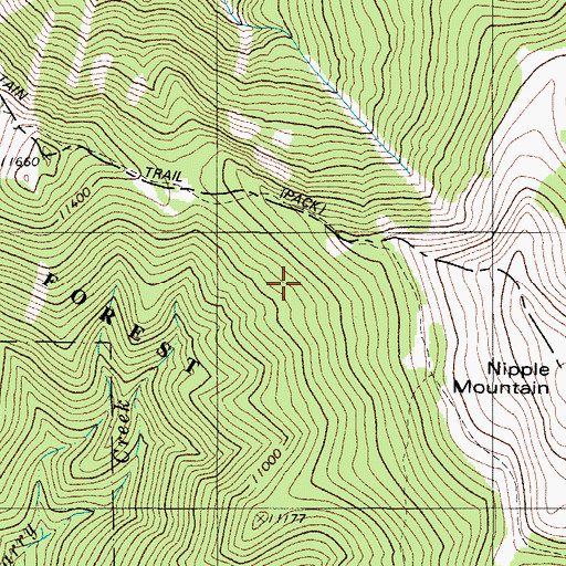 Topographic Map of Black Mountain Trail, CO