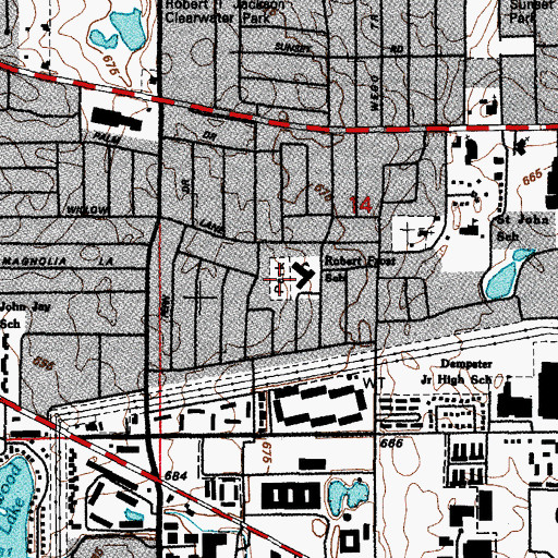 Topographic Map of Frost Park, IL