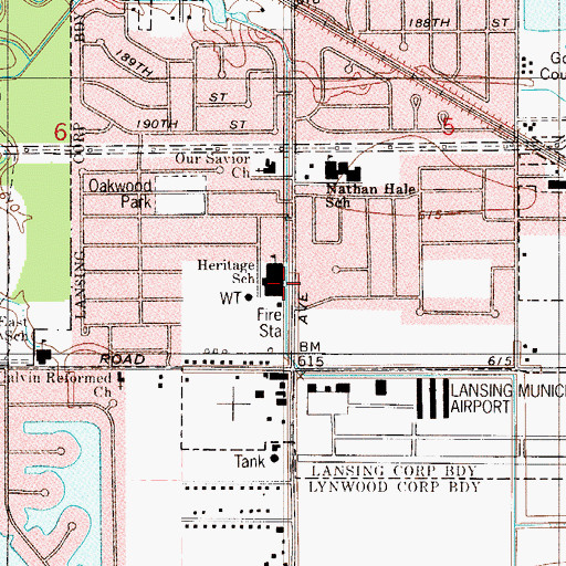Topographic Map of Jaycee Park, IL