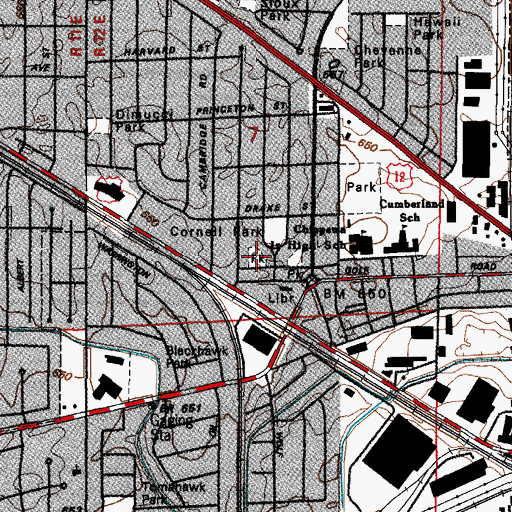 Topographic Map of Kuthen Park, IL