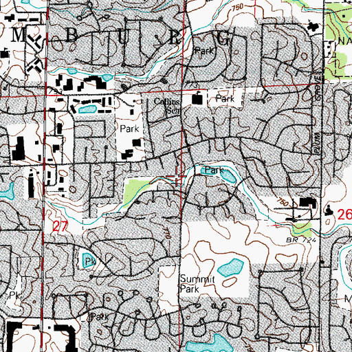 Topographic Map of Lancer Creek Park, IL