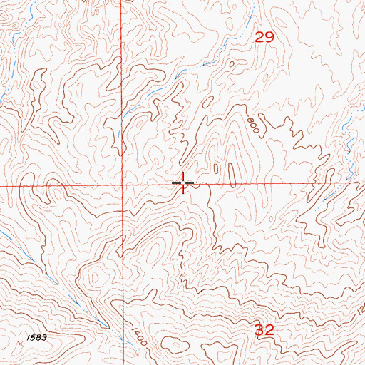 Topographic Map of Coyote Mountains Wilderness, CA