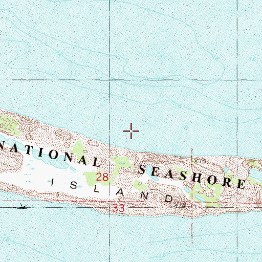 Topographic Map of Gulf Islands Wilderness, MS